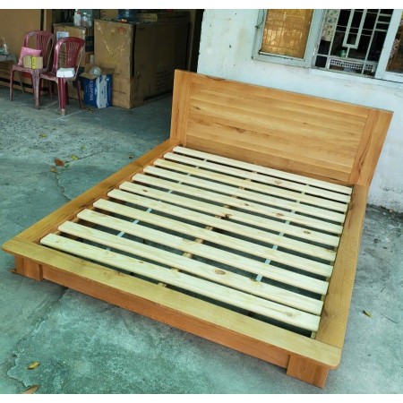 Nhật 03 - 1m8 : Giường Ngủ Gỗ Sồi - Kiểu Nhật + Dạng Bệt